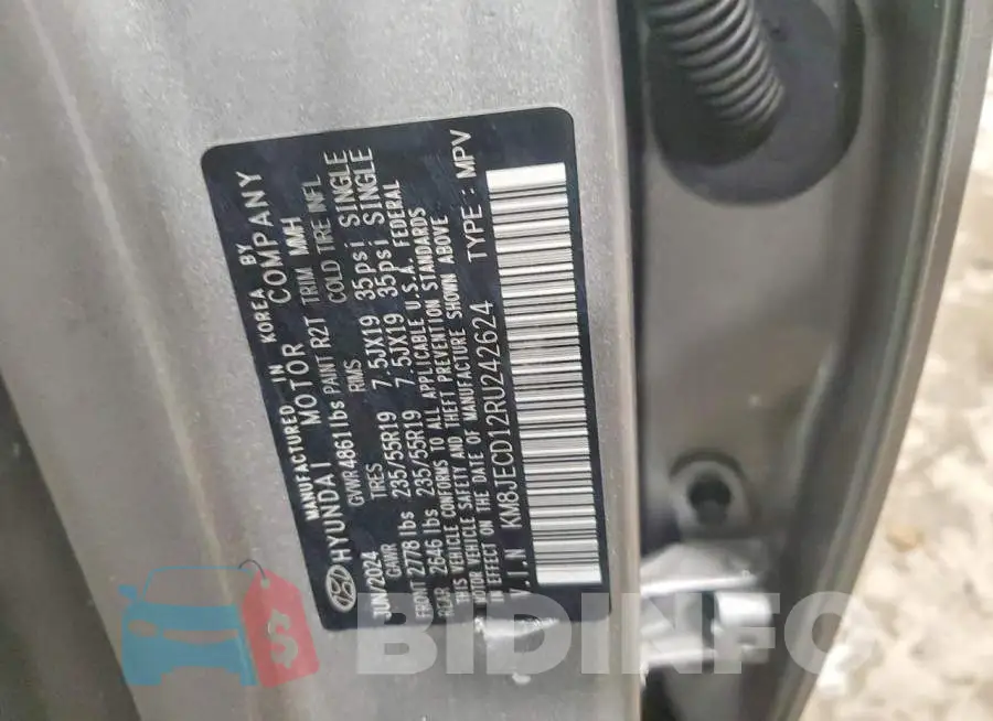 KM8JECD12RU242624 Photo# 13