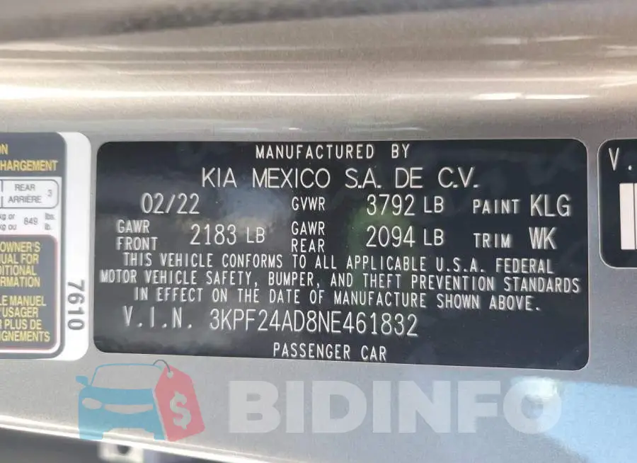 3KPF24AD8NE461832 Photo# 12