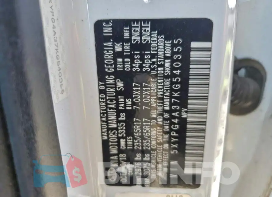 5XYPG4A37KG540355 Photo# 13