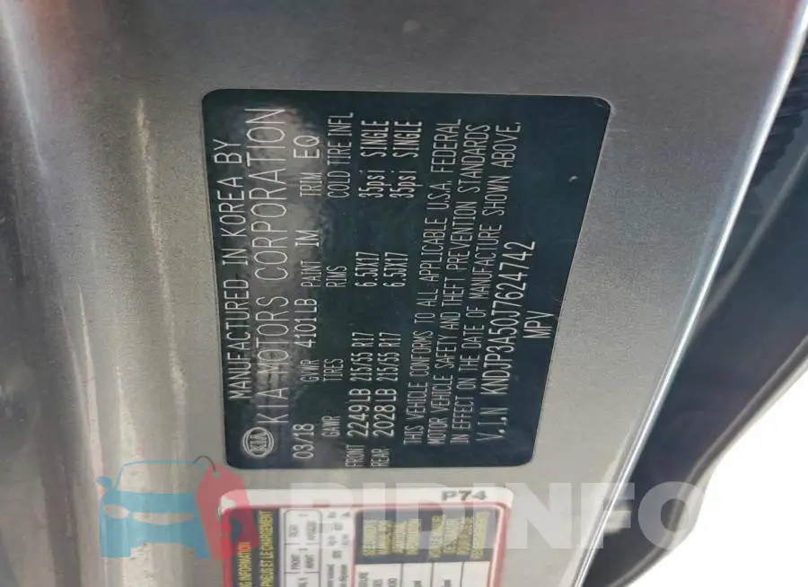 KNDJP3A50J7624742 Photo# 13