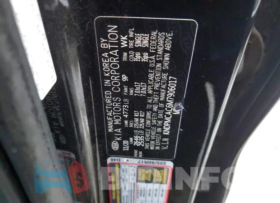 KNDPMCAC6M7906017 Photo# 14