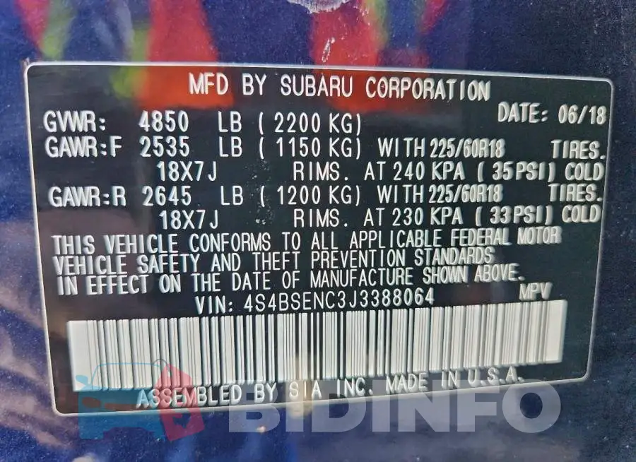4S4BSENC3J3388064 Photo# 14