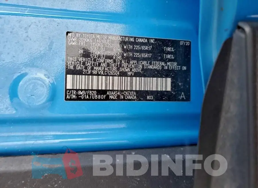2T3F1RFV9LC126504 Photo# 12