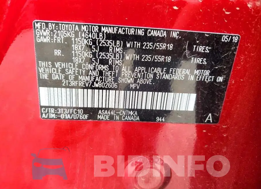 2T3RFREV7JW802606 Photo# 13