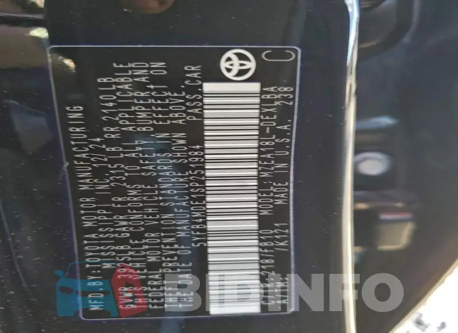 5YFB4MDE1SP251984 Photo# 12