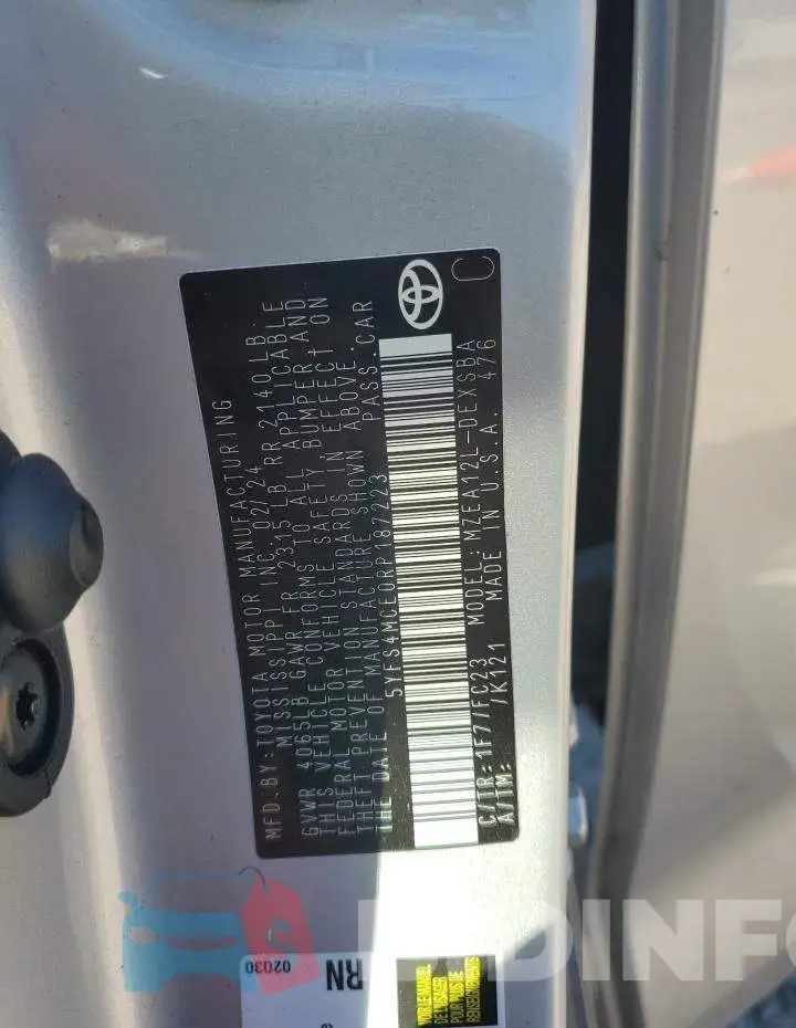 5YFS4MCE0RP187223 Photo# 13