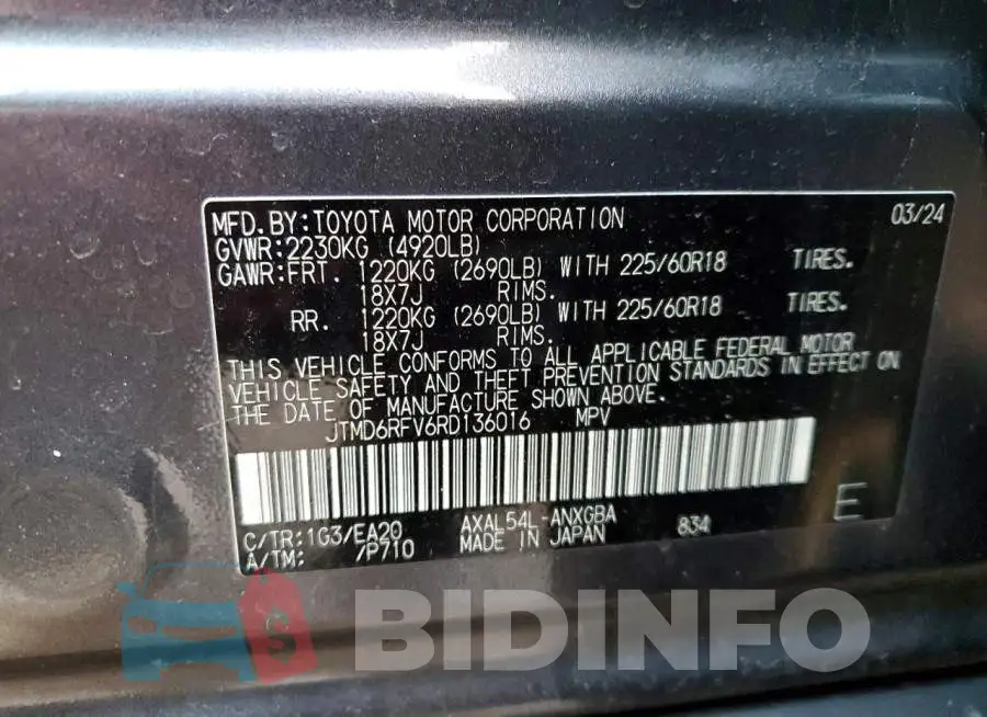 JTMD6RFV6RD136016 Photo# 13