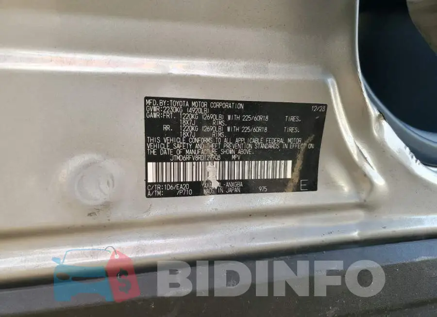 JTMD6RFV8RD129908 Photo# 13