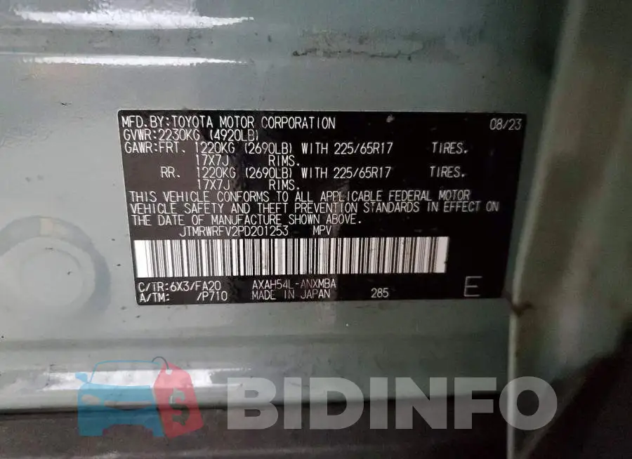 JTMRWRFV2PD201253 Photo# 13
