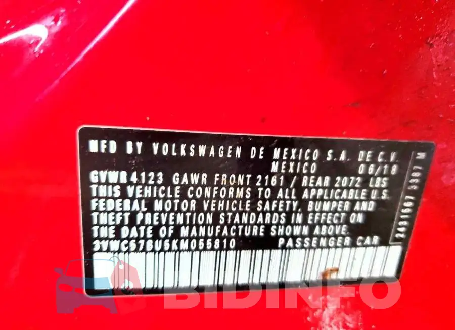 3VWC57BU5KM055810 Photo# 12