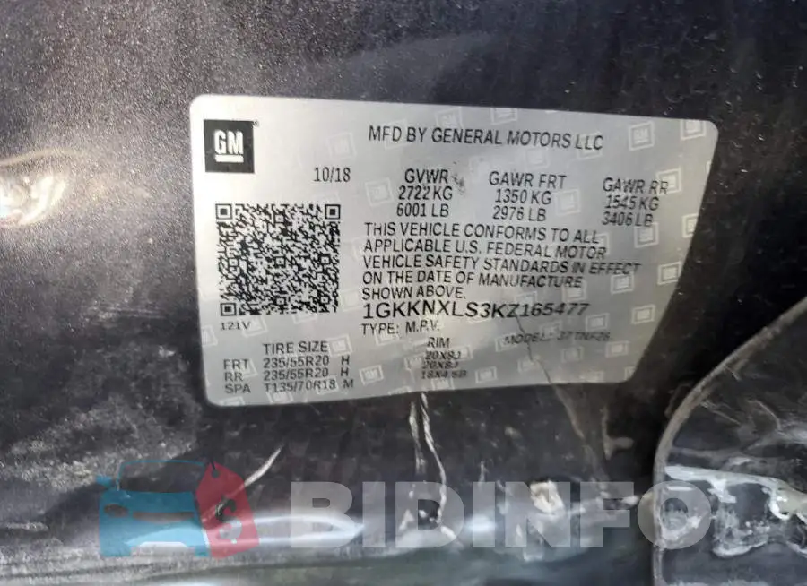 1GKKNXLS3KZ165477 Photo# 13