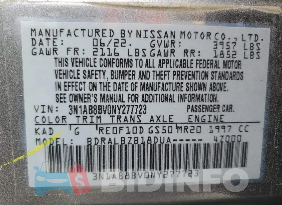 3N1AB8BV0NY277723 Photo# 13