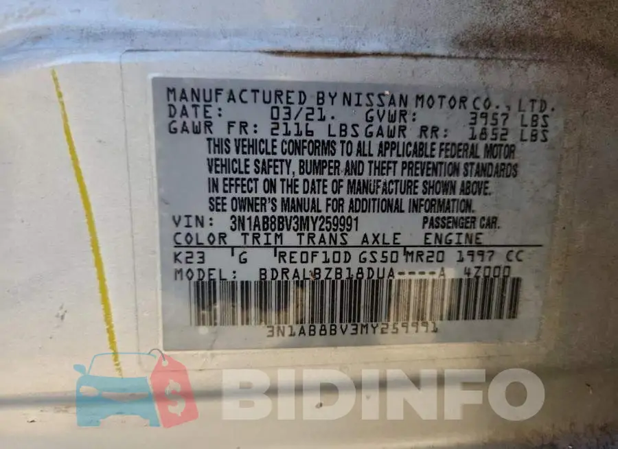3N1AB8BV3MY259991 Photo# 12