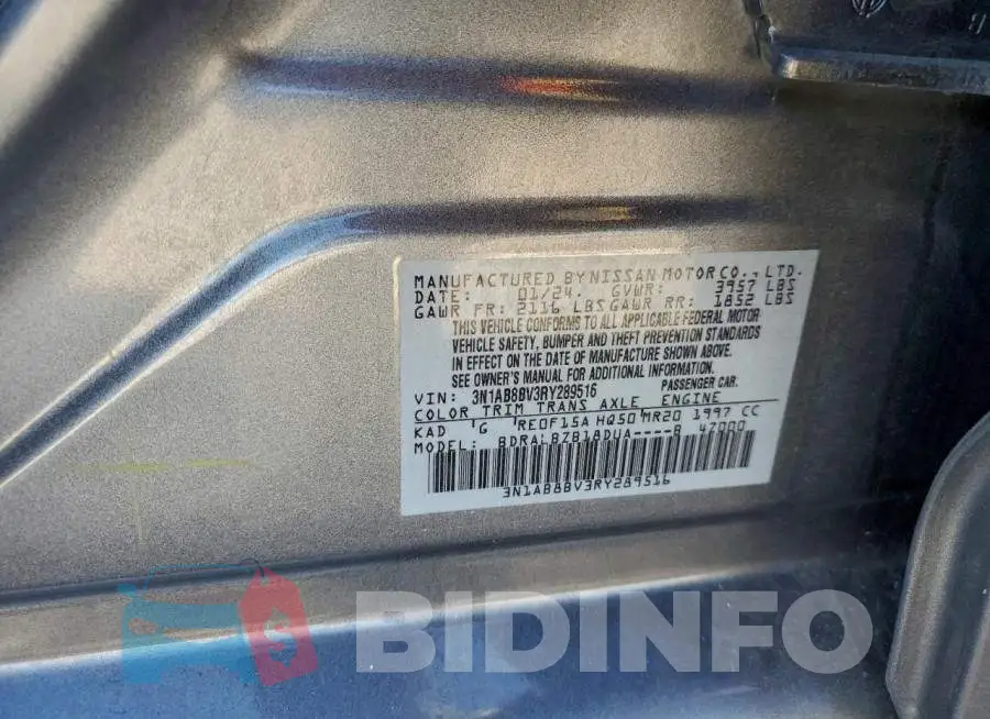 3N1AB8BV3RY289516 Photo# 12