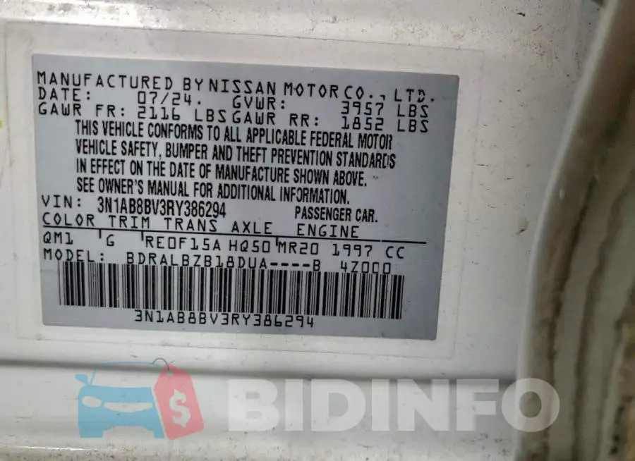 3N1AB8BV3RY386294 Photo# 13