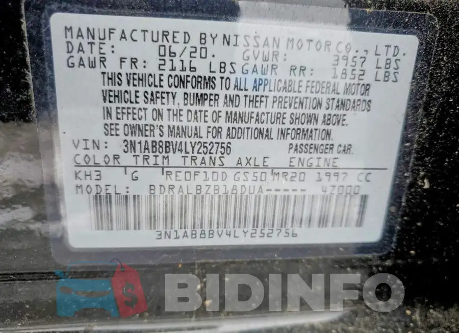 3N1AB8BV4LY252756 Photo# 13