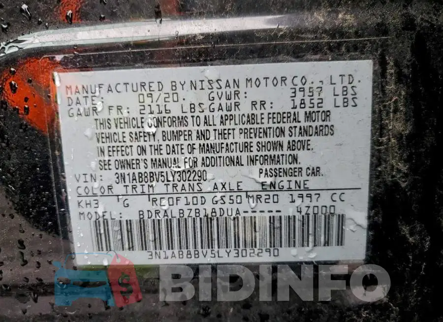 3N1AB8BV5LY302290 Photo# 12