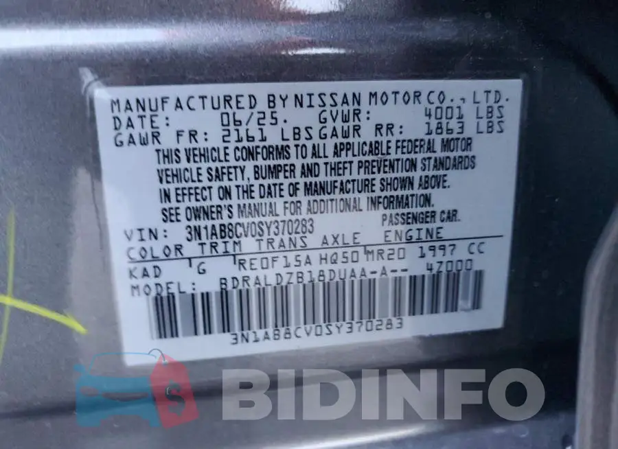 3N1AB8CV0SY370283 Photo# 12