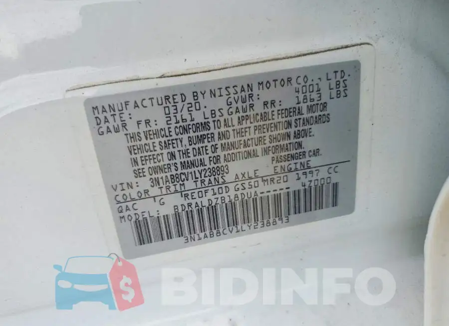 3N1AB8CV1LY238893 Photo# 13