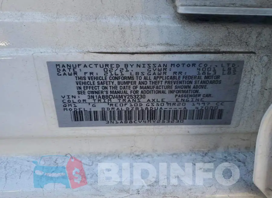 3N1AB8CV4MY253230 Photo# 12