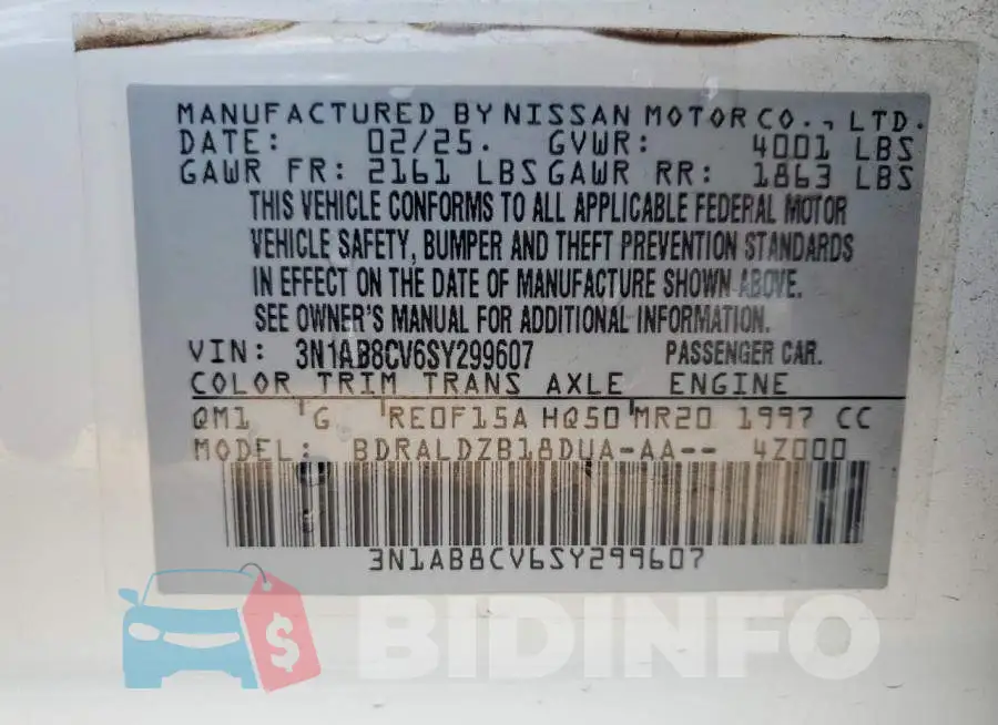 3N1AB8CV6SY299607 Photo# 12