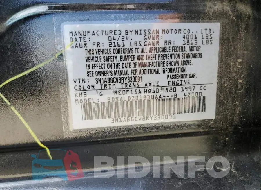 3N1AB8CV8RY330091 Photo# 12