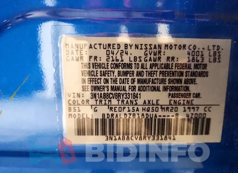 3N1AB8CV8RY331841 Photo# 12