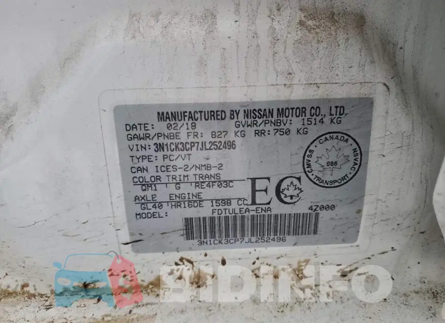 3N1CK3CP7JL252496 Photo# 13