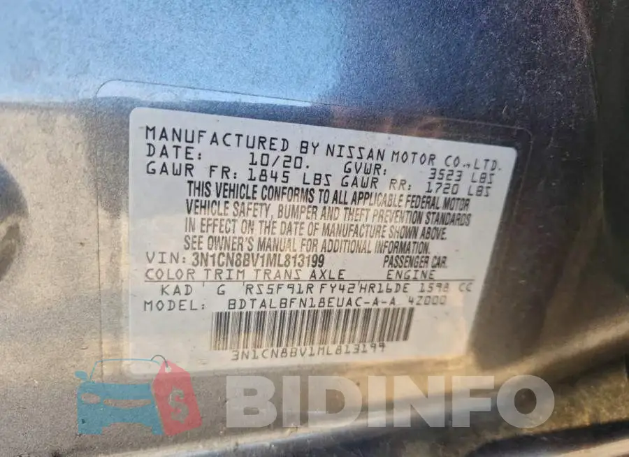 3N1CN8BV1ML813199 Photo# 12
