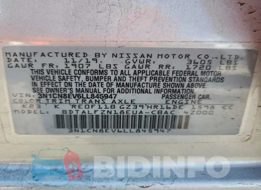 3N1CN8EV6LL845947 Photo# 12