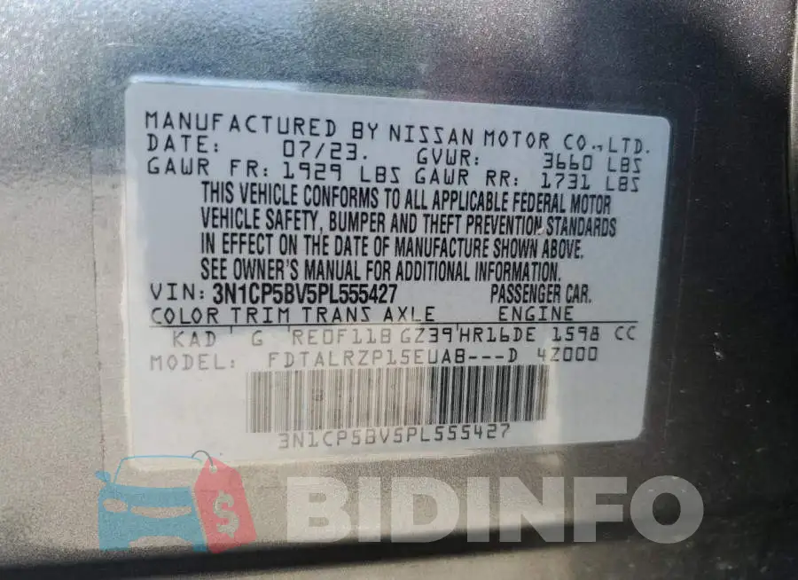 3N1CP5BV5PL555427 Photo# 14