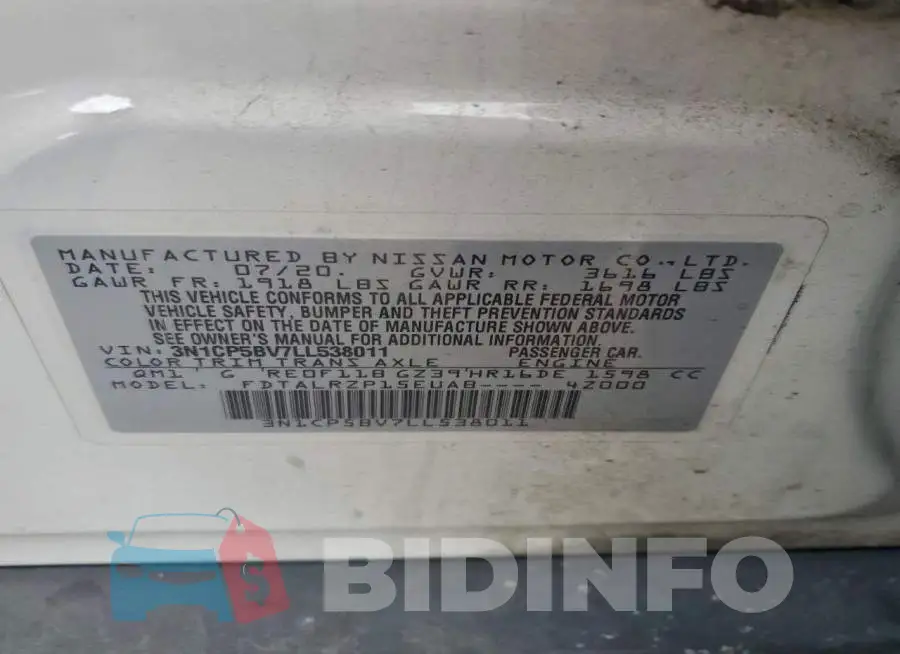 3N1CP5BV7LL538011 Photo# 13