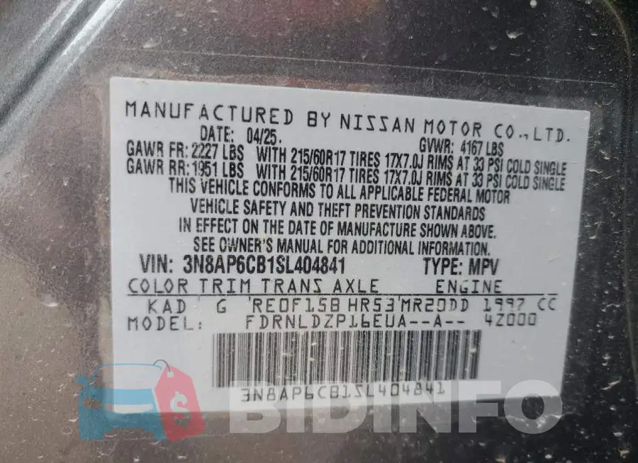 3N8AP6CB1SL404841 Photo# 14