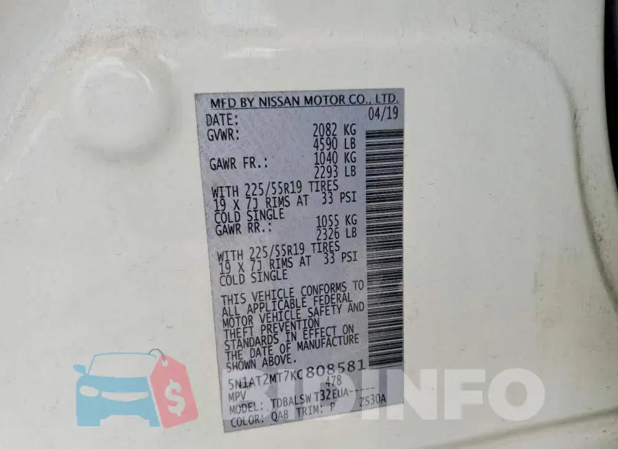 5N1AT2MT7KC808581 Photo# 12