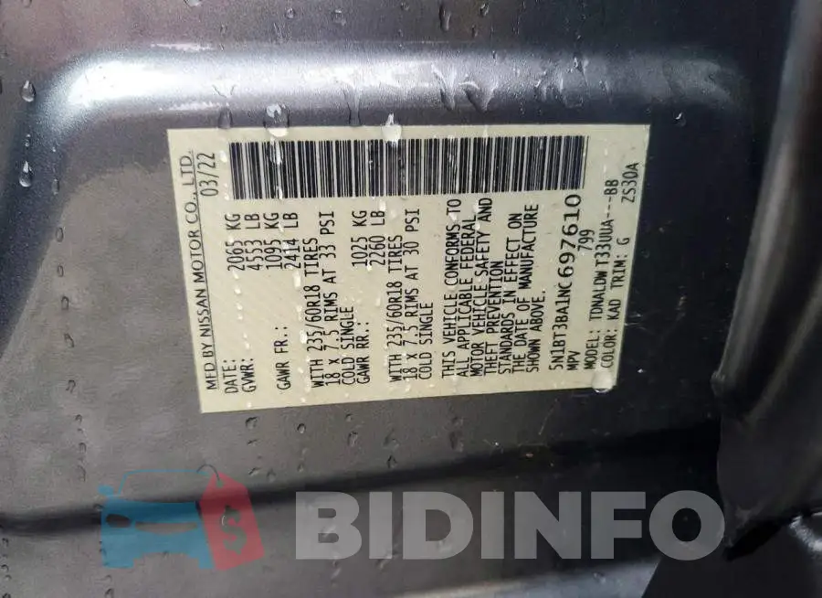 5N1BT3BA1NC697610 Photo# 13