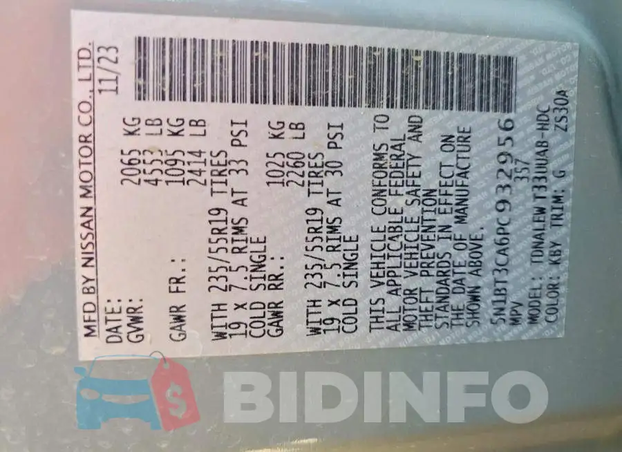 5N1BT3CA6PC932956 Photo# 12