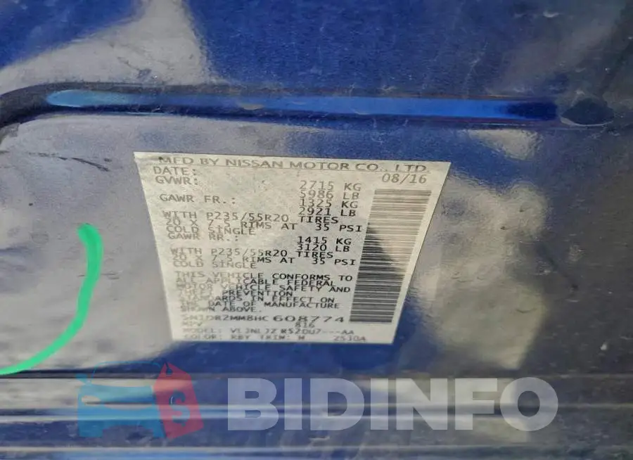 5N1DR2MM8HC608774 Photo# 13