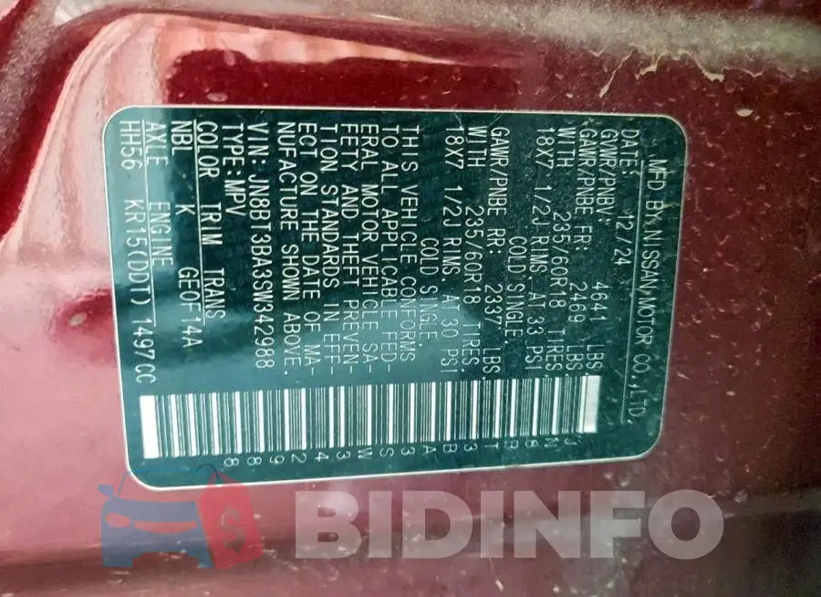 JN8BT3BA3SW342988 Photo# 14
