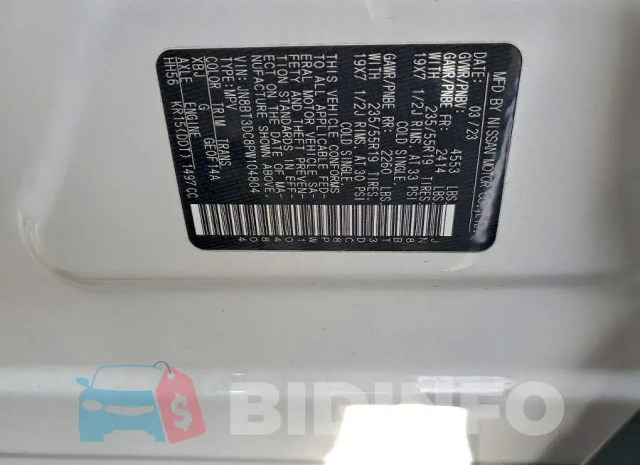 JN8BT3DC8PW104804 Photo# 13