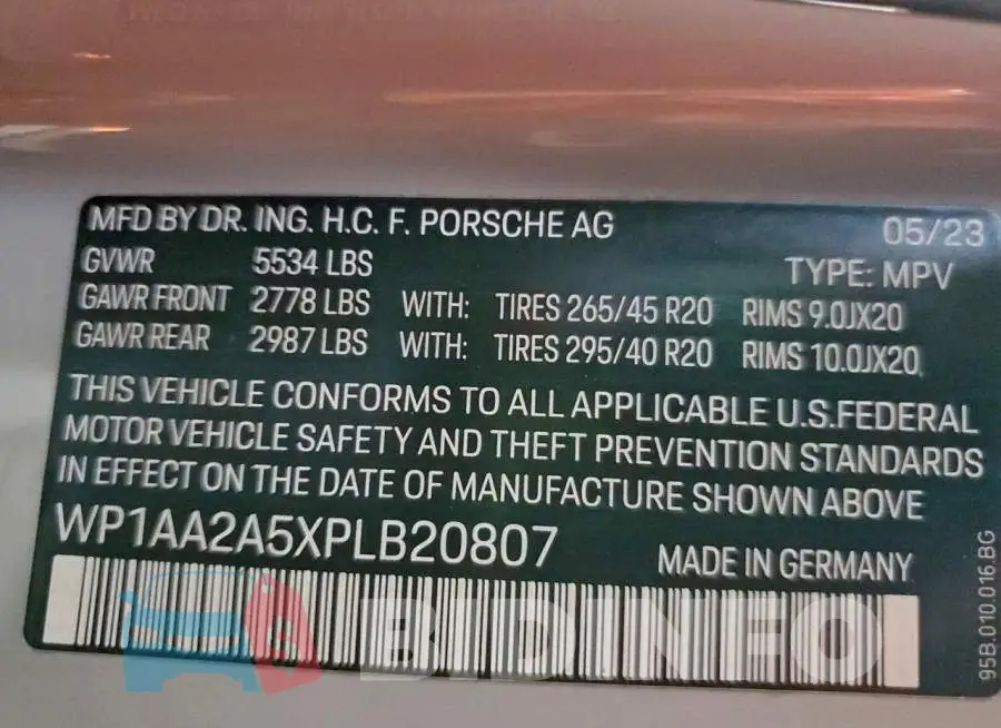 WP1AA2A5XPLB20807 Photo# 13