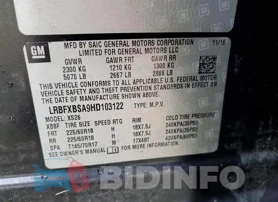 LRBFXBSA9HD103122 Photo# 12