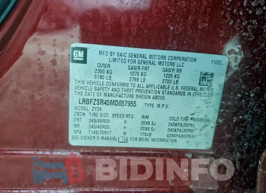 LRBFZSR45MD057955 Photo# 13