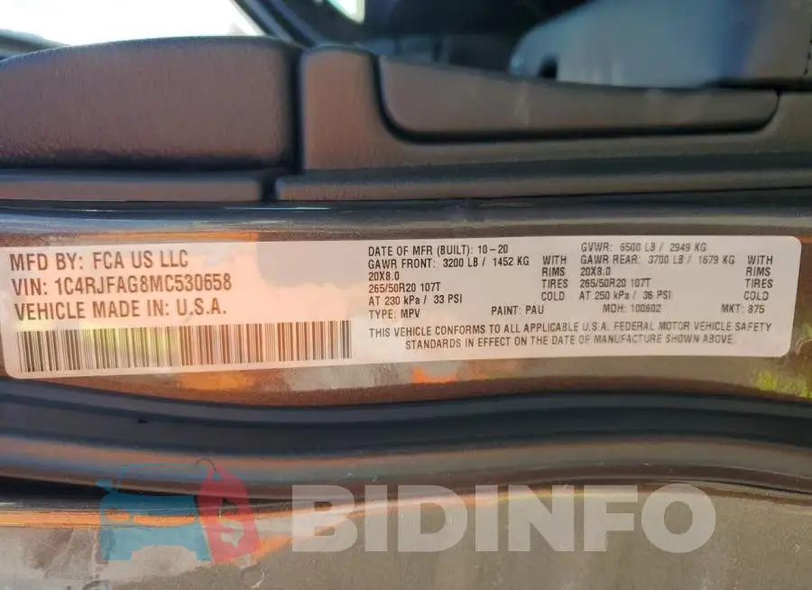 1C4RJFAG8MC530658 Photo# 13