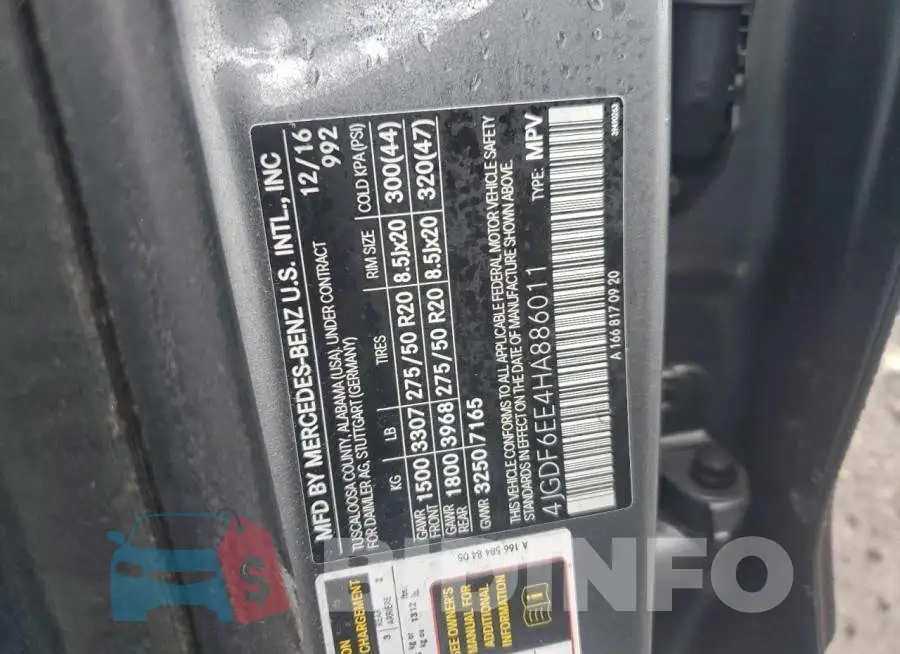 4JGDF6EE4HA886011 Photo# 13