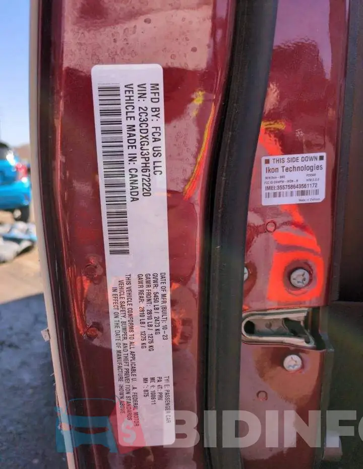 2C3CDXGJ3PH672220 Photo# 12
