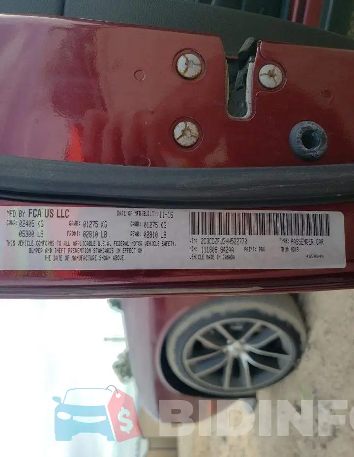 2C3CDZFJ3HH522770 Photo# 13