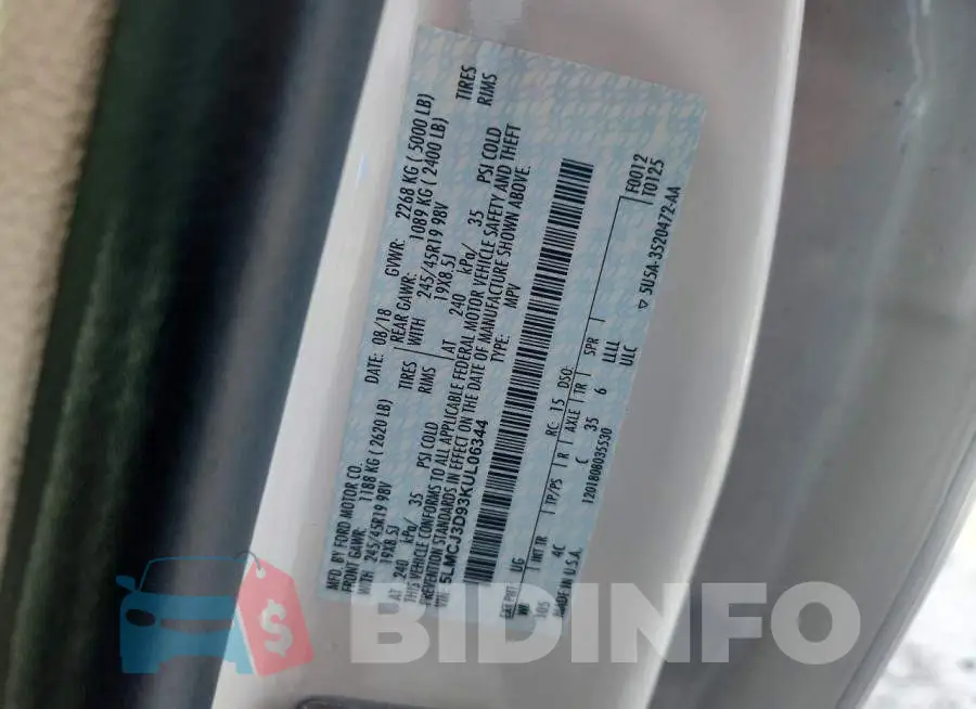 5LMCJ3D93KUL06344 Photo# 12