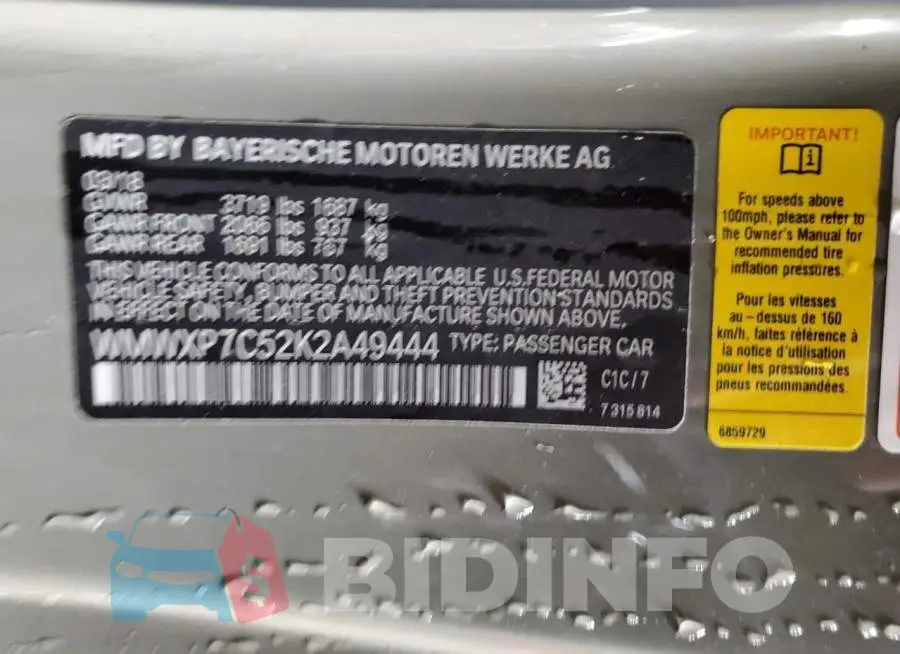 WMWXP7C52K2A49444 Photo# 12