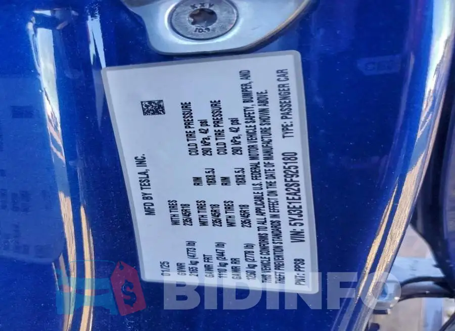5YJ3E1EA2SF925180 Photo# 12
