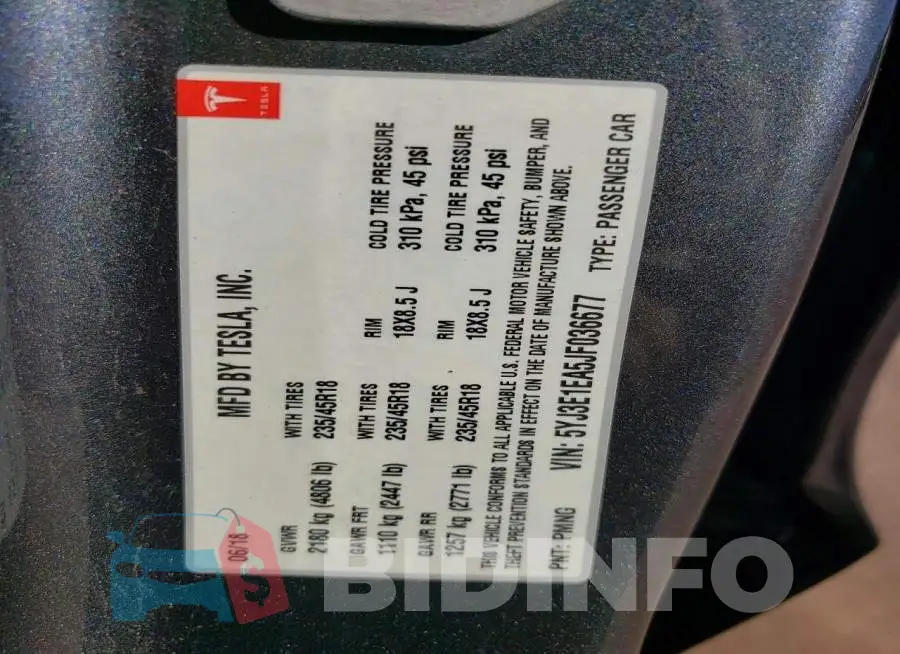 5YJ3E1EA5JF036677 Photo# 11